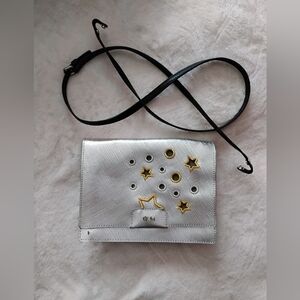 GUM Gianni Chiarini Design - Metallic Silver Shoulder//Clutch Bag - Star Detail